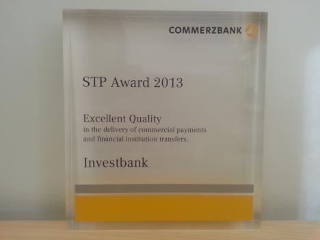 INVESTBANK wins Commerzbank “Excellence Award” for 2013