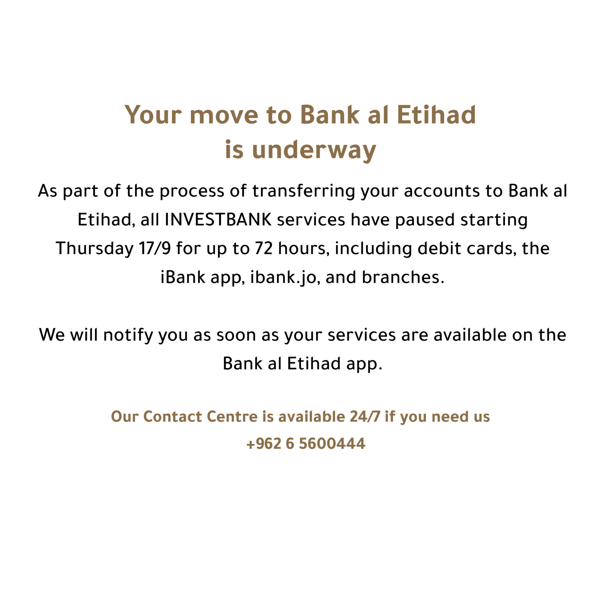 INVESTBANK merger notice
